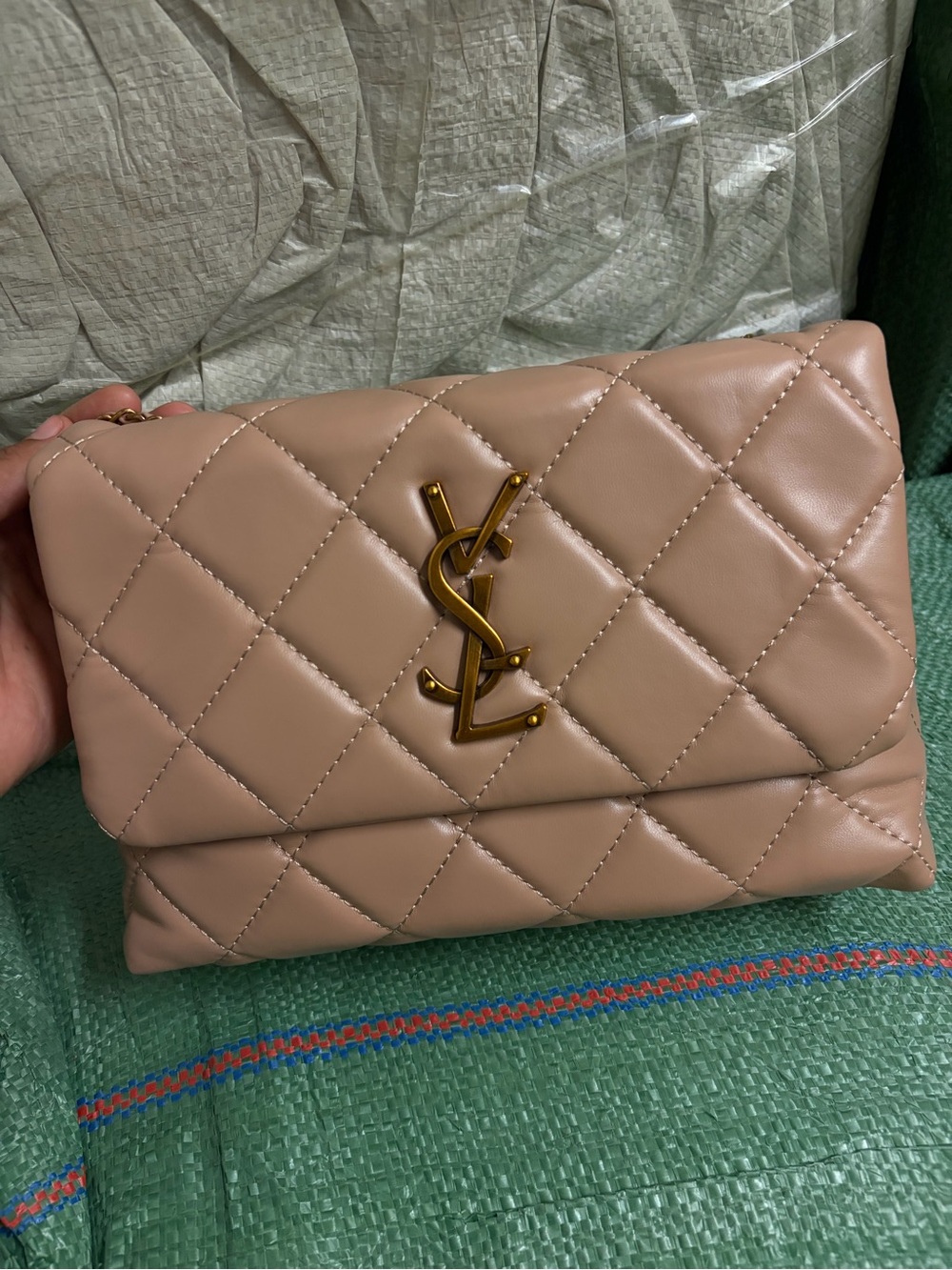 Quilted Shoulder Bag in Nude